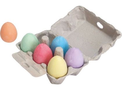 Bigjigs Toys Sada barevných kříd ve tvaru vejce 6 ks