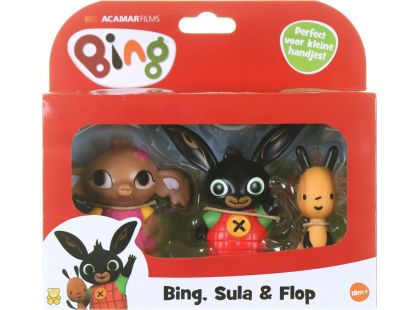 Bing a přátelé Tři figurky: Bing, Flop a Sula - Poškozený obal