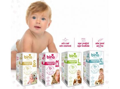 Bino Baby Premium Pleny vel. L 9-14kg 6x10 ks s dárkem