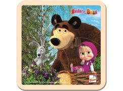 Bino Puzzle Máša a medvěd se zajícem 4 dílky