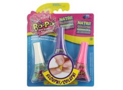 Bo-Po Sada 3 Lak na nehty Fialová, růžová, zelená