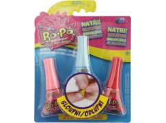 Bo-Po Sada 3 Lak na nehty Světle růžová, světle modrá, červená