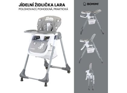 Bomimi Lara jídelní židle medvěd grey