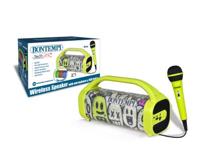 Bontempi Bezdrátový reproduktor s dynamickým mikrofonem a světelnými efekty