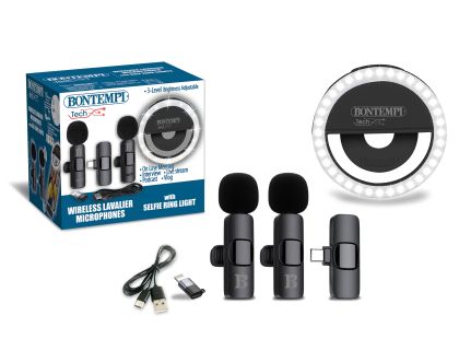 Bontempi Mini kruhové světlo s dvěma bezdrátovými klopovými mikrofony