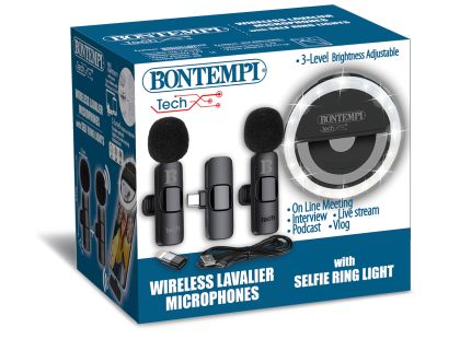 Bontempi Mini kruhové světlo s dvěma bezdrátovými klopovými mikrofony