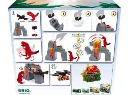 BRIO herní set 36092 Dinosauří soptící vulkán