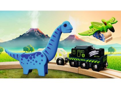 BRIO herní set 36096 Dinosauří vlak na baterie