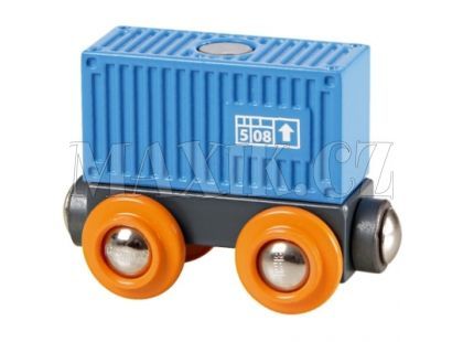 BRIO Vagon s modrým kontejnerem