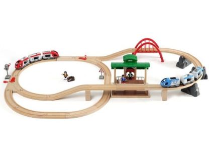 Brio Vláčkodráha velká s výhybkami, mostem, nástupištěm 42dílů - Poškozený obal