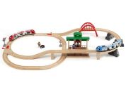 Brio Vláčkodráha velká s výhybkami, mostem, nástupištěm 42dílů - Poškozený obal
