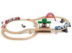 Brio Vláčkodráha velká s výhybkami, mostem, nástupištěm 42dílů - Poškozený obal