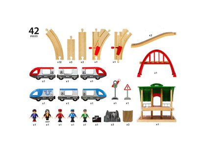 Brio Vláčkodráha velká s výhybkami, mostem, nástupištěm 42dílů - Poškozený obal