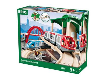 Brio Vláčkodráha velká s výhybkami, mostem, nástupištěm 42dílů - Poškozený obal