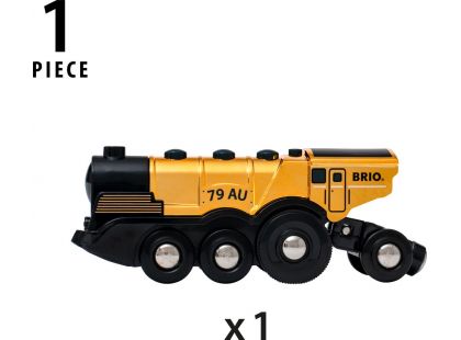 Brio World 33630 Mohutná zlatá akční lokomotiva na baterie