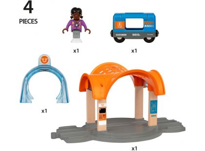 Brio World 33973 Smart Tech Sound Vlaková stanice s tunelem - Poškozený obal
