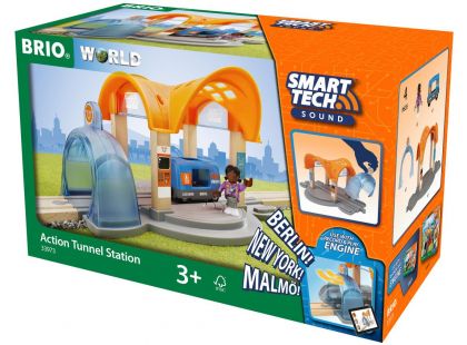 Brio World 33973 Smart Tech Sound Vlaková stanice s tunelem - Poškozený obal