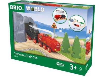 Brio World 36017 Vlaková sada s parní lokomotivou na baterie