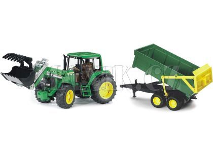 Bruder 01134 Traktor John Deere 6920 s přívěsem a přední lžící