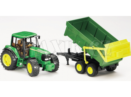 Bruder 01134 Traktor John Deere 6920 s přívěsem a přední lžící