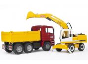 Bruder 02751 Nákladní auto MAN+bagr - Poškozený obal