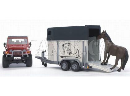 Bruder 02921 Jeep + přepravník na koně