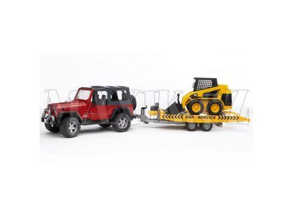 BRUDER 02923 JEEP Wrangler+přepravník+Cat