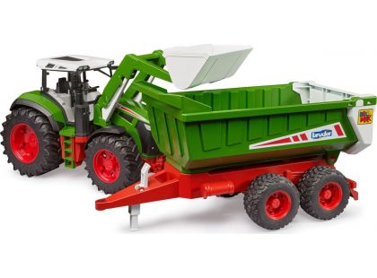 Bruder 03452 Roadmax Traktor s ramenem a vlekem