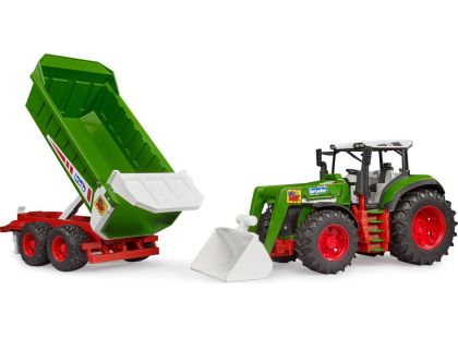 Bruder 03452 Roadmax Traktor s ramenem a vlekem