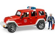 Bruder 2528 Jeep Wrangler Rubicon hasičský s figurkou a příslušenstvím 1:16