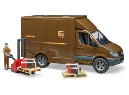 Bruder 2538 Mercedes Benz Sprinter UPS s řidičem a palet. vozíkem