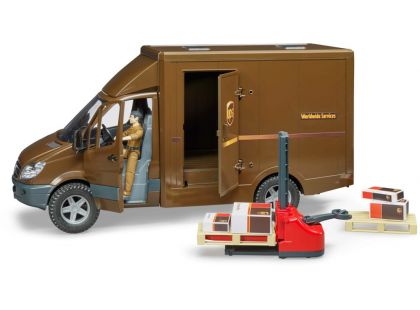 Bruder 2538 Mercedes Benz Sprinter UPS s řidičem a palet. vozíkem