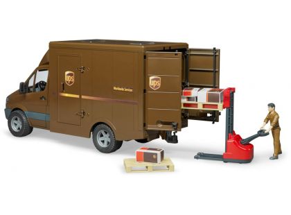 Bruder 2538 Mercedes Benz Sprinter UPS s řidičem a palet. vozíkem