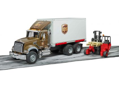 Bruder 2828 MACK Granite UPS logistik a vysokozdvihem 1:16 - Poškozený obal