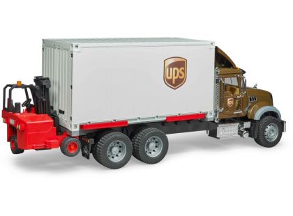 Bruder 2828 MACK Granite UPS logistik a vysokozdvihem 1:16