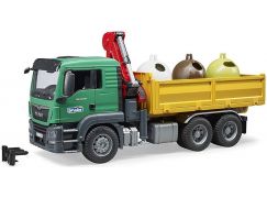 Bruder 3753 MAN TGS Truck se 3 kontejnery na odpad a nakládacím ramenem