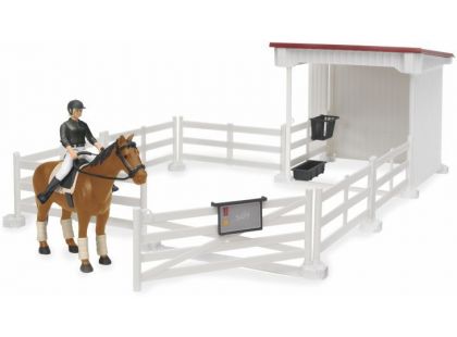 Bruder 62521 Set stáj s ohradou, kůň a figurka