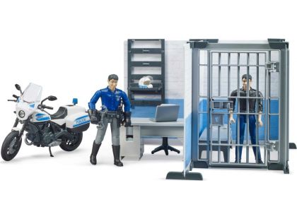 Bruder 62732 Policejní stanice s motorkou a figurkami 1:16