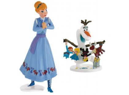 Bullyland Disney Ledové králoství set 2 ks Anna a Olaf + přívěšek 