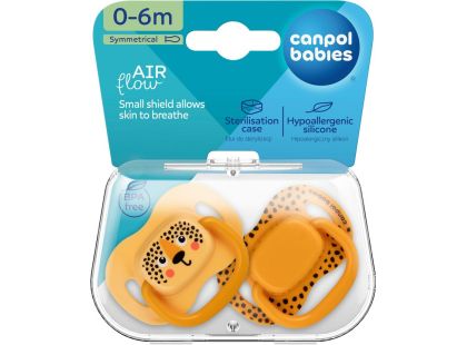 Canpol babies  Set symetrických silikonových dudlíků BabiesBoo 0 - 6m 2 ks oranžový