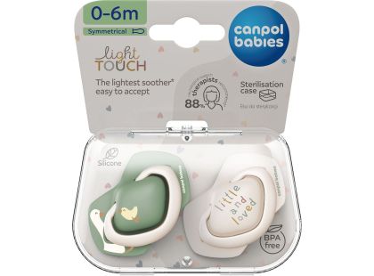 Canpol babies Dudlík silikonový symetrický Light touch Goose 0 - 6m 2 ks