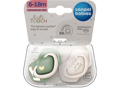 Canpol babies Dudlík silikonový symetrický Light touch Goose 6 - 18m 2 ks