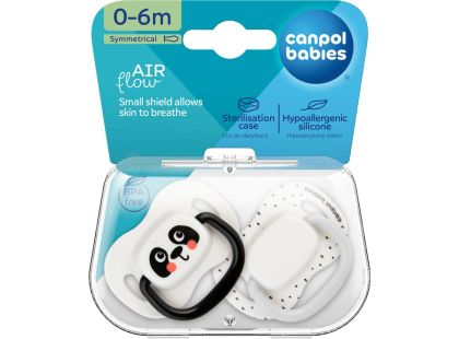 Canpol babies Set symetrických silikonových dudlíků BabiesBoo 0 - 6 m 2 ks bílý