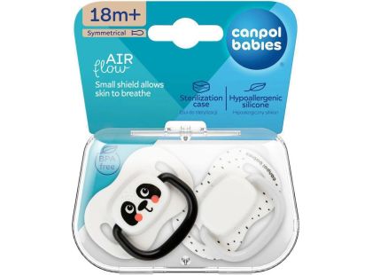 Canpol babies Set symetrických silikonových dudlíků BabiesBoo 18m+ 2 ks bílý