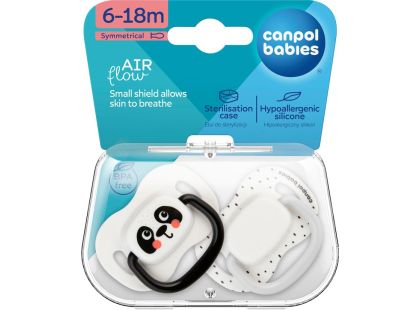 Canpol babies Set symetrických silikonových dudlíků BabiesBoo 6 - 18m 2 ks bílý