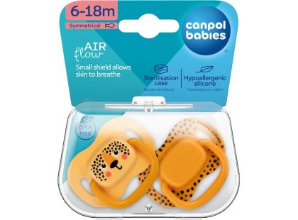 Canpol babies Set symetrických silikonových dudlíků BabiesBoo 6 - 18m 2 ks oranžový