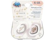 Canpol babies Set symetrických silikonových dudlíků Light touch 6-18m Royal Baby růžový