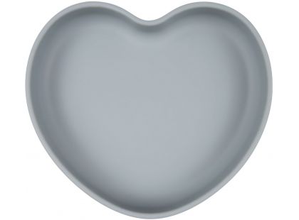 Canpol babies Silikonový talíř s přísavkou srdce modrý