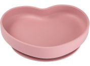 Canpol babies Silikonový talíř s přísavkou srdce růžový