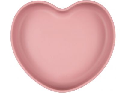 Canpol babies Silikonový talíř s přísavkou srdce růžový